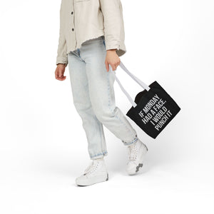 Funny Canvas Tote Bag - "If Monday Had a Face, I Would Punch It" - 5-Color Straps