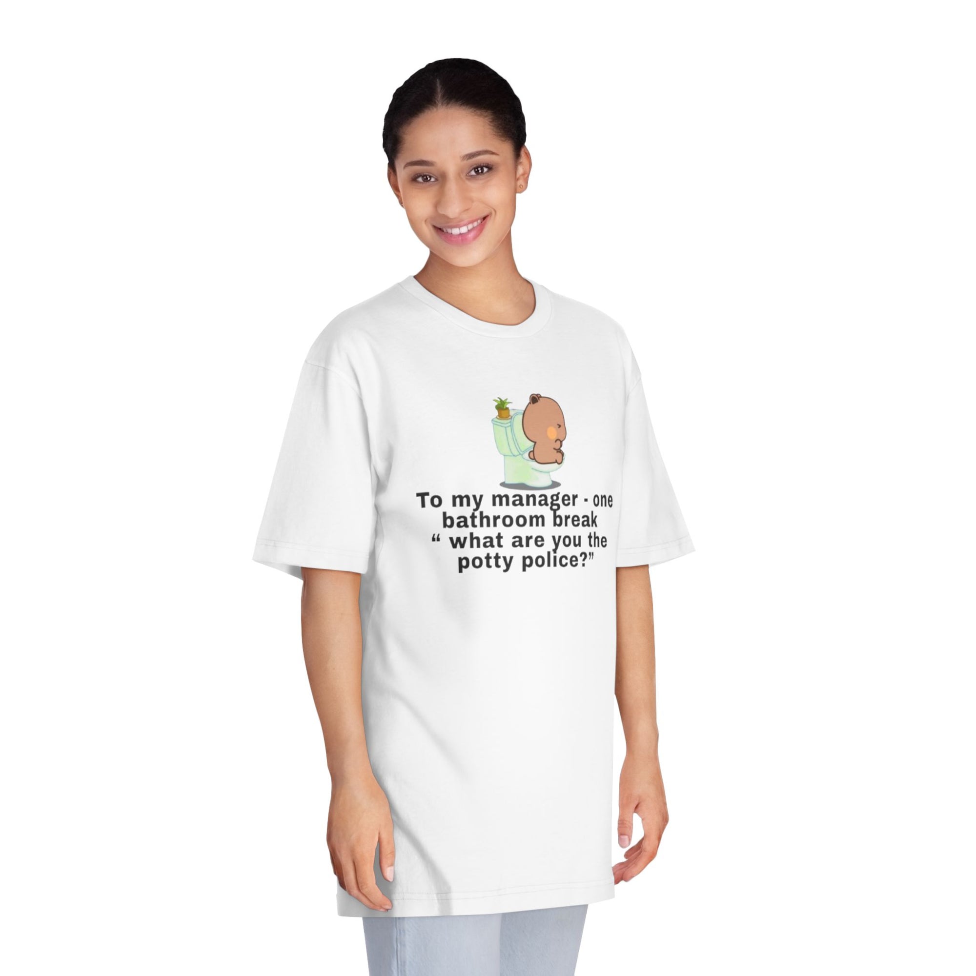 Funny Potty Police Crewneck T-Shirt for Office Humor